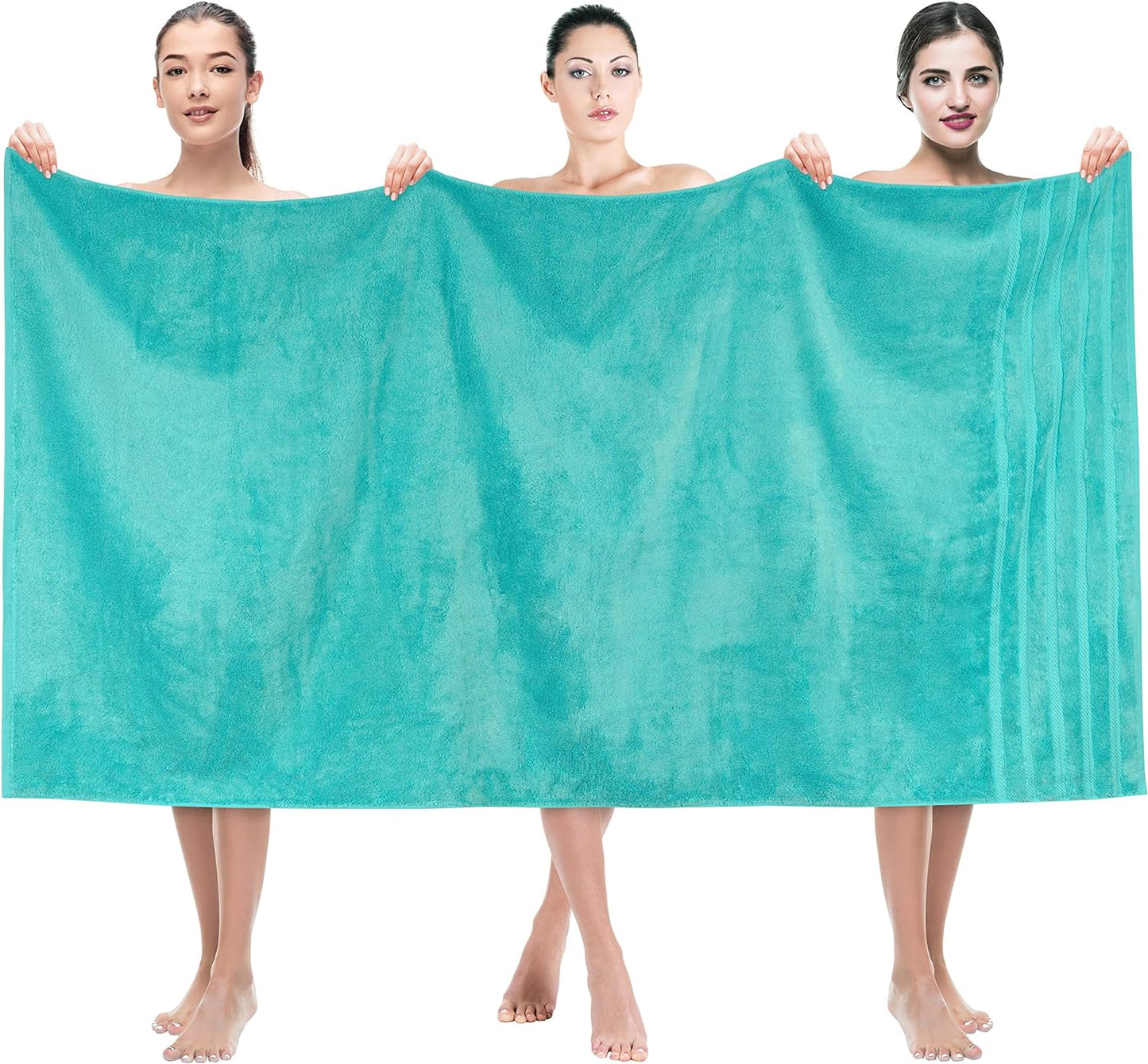 American Soft Linen 35x70 Jumbo Large Bath Towels, 600 GSM 100% Cotton Turkish Bath Sheet, Oversized Luxury Bath Towels for Bathroom Beach and Pool, Turquoise