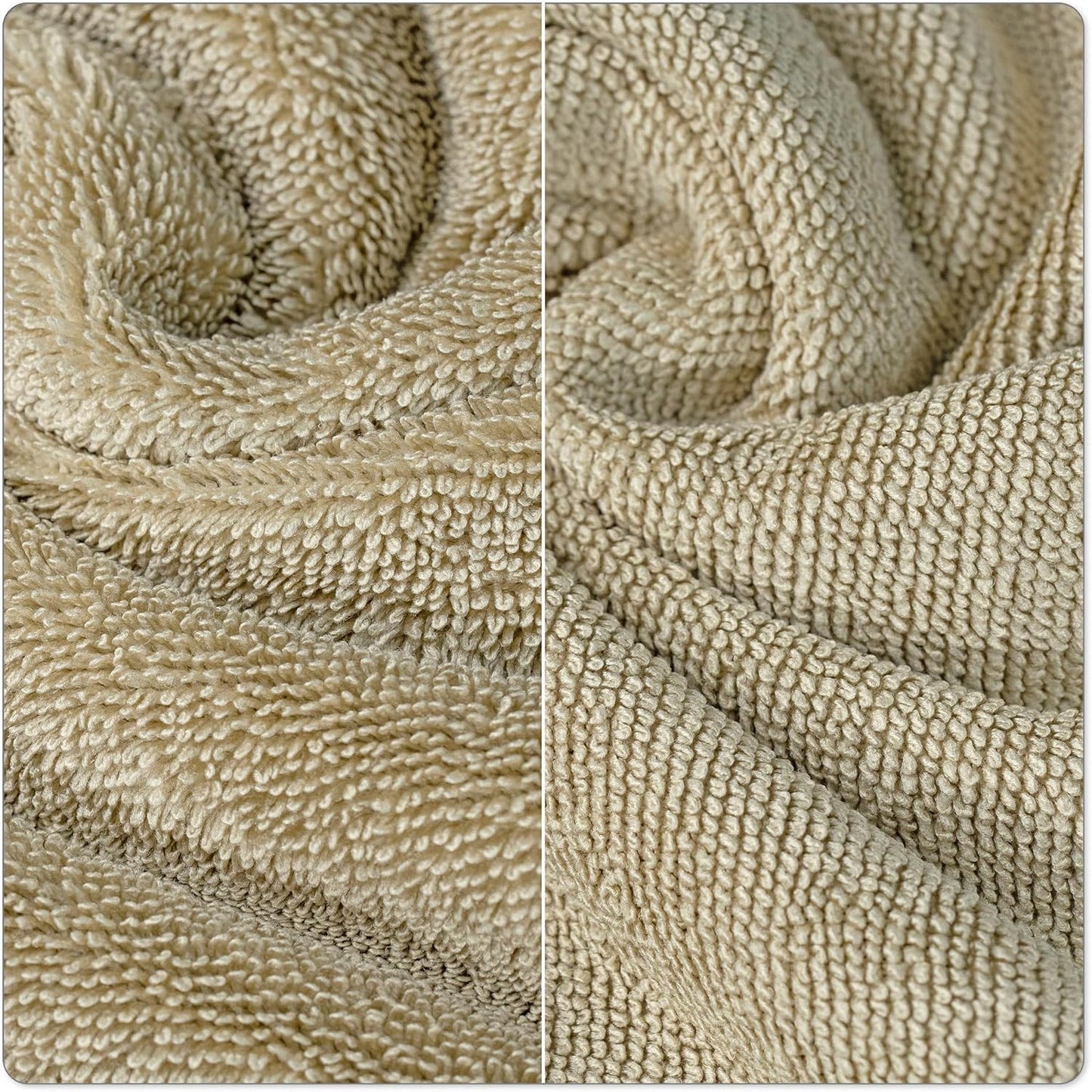 POLYTE Ring Spun Microfiber Oversize Quick Dry Lint Free Bath Towel, 60 x 30 in, Pack of 2 (Beige)