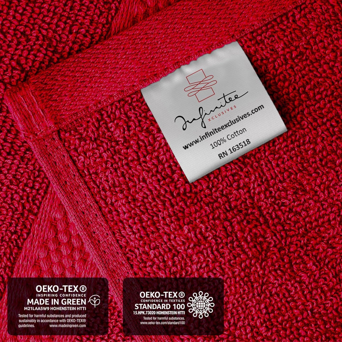 Infinitee Xclusives Burgundy Hand Towels for Bathroom - Set of 6 (16x28 inches) 600 GSM, 100% Cotton Ultra Soft, Quick Drying, Hotel Quality Hand Towel Set (Burgundy)