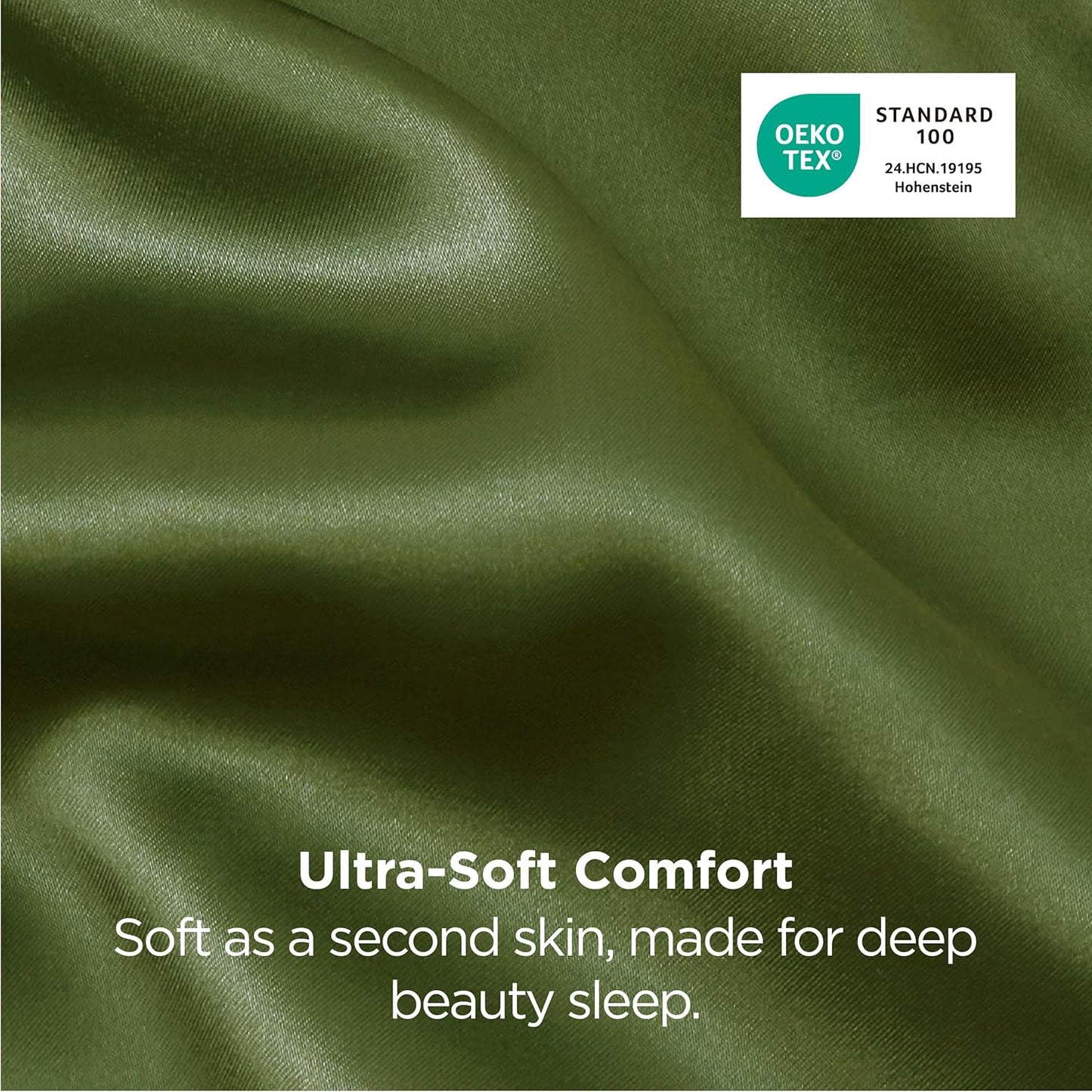 Bedsure Satin Pillowcase for Hair and Skin Queen - Olive Green Silky Pillowcase 2 Pack with Envelope Closure, Similar to Silk Pillow Cases, Gifts for Women Men, 20x30 Inches, 2pcs