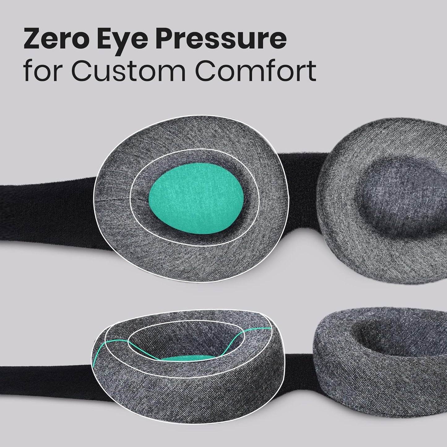 Manta Sleep Mask - 100% Light Blocking, Adjustable Sleeping Mask with Detachable Eye Cups, Ultra Comfortable for Women & Men, Zero Pressure on Lashes, Perfect for Travel/Shift Work