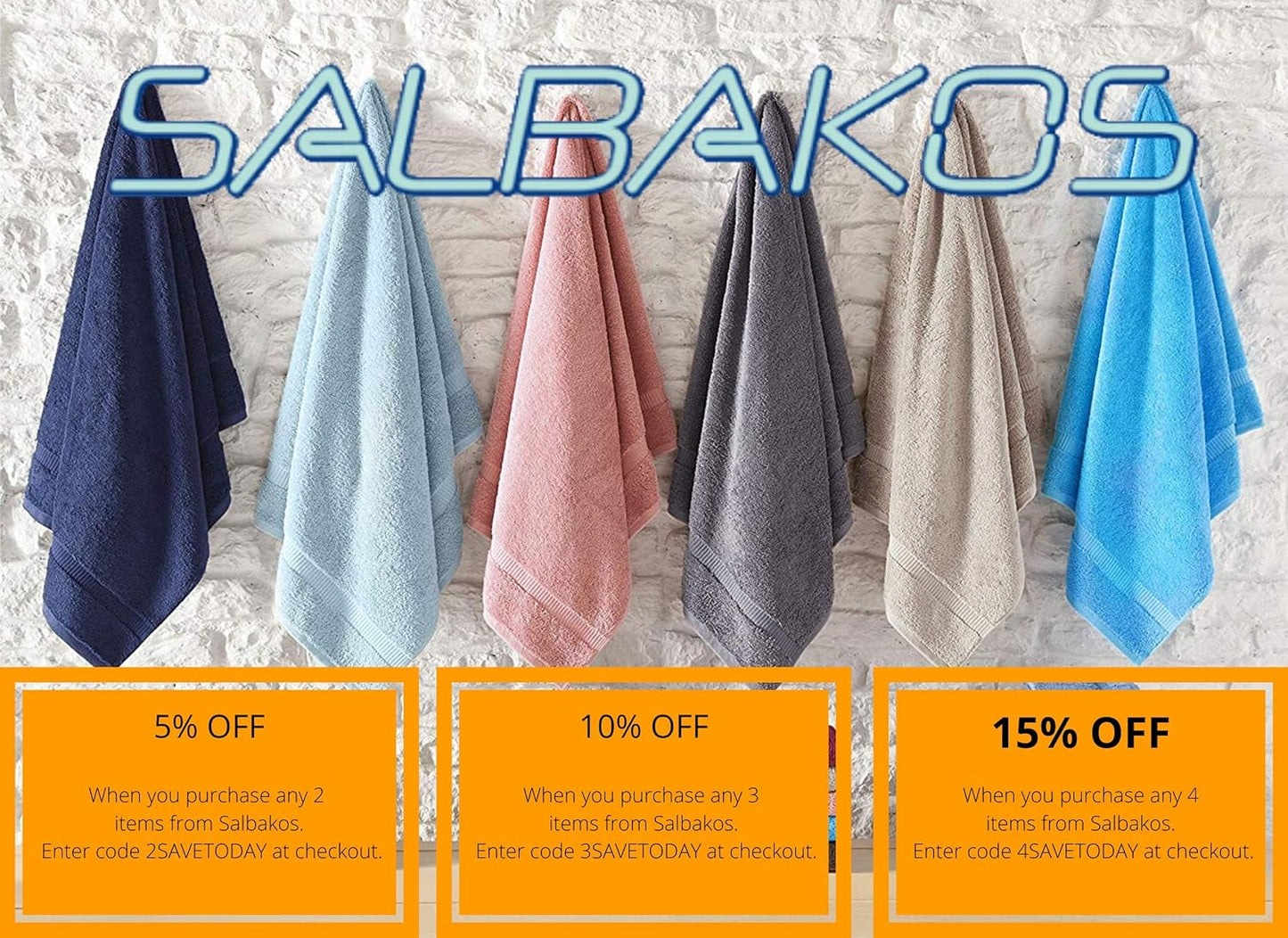 SALBAKOS 100% Turkish Cotton 6-Piece Towel Set | Heirloom Quality Hotel & Spa Collection | Ultra Soft, Super Absorbent 2 Washcloth, 2 Hand, 2 Bath Towel Sets | Made in Turkey (Rose, 6 Piece Towel Set)