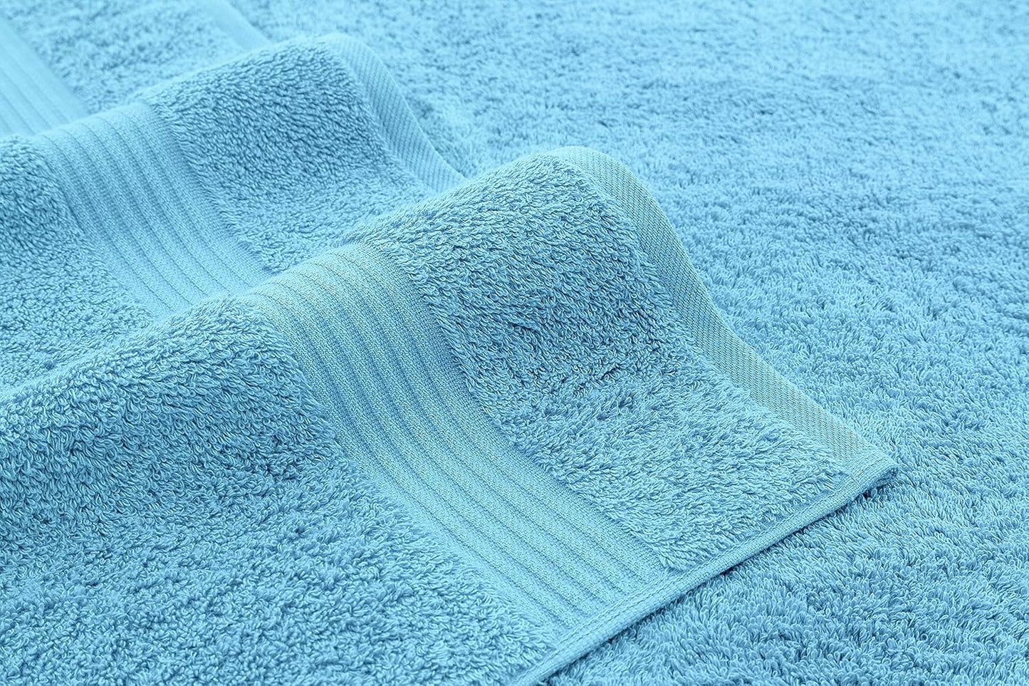 American Veteran Towel, Hand Towels for Bathroom Set of 4, 100% Cotton Turkish Hand Towel Sets, Soft Hand Face Towels, Sky Blue Hand Towels