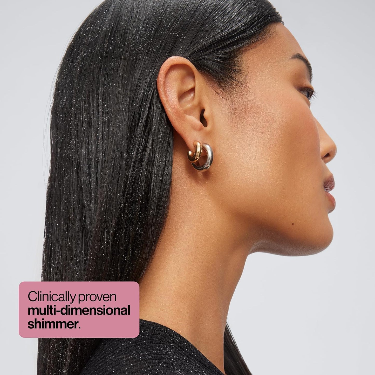 Eva NYC Kweeen Silver Hair and Body Glitter Spray Set - Original Ultra Shimmery Glitter, New Look - Adds Shine + Non-Sticky - Quick Drying Spray - Warm Vanilla Scent - Full Size + Travel Size Gift Set