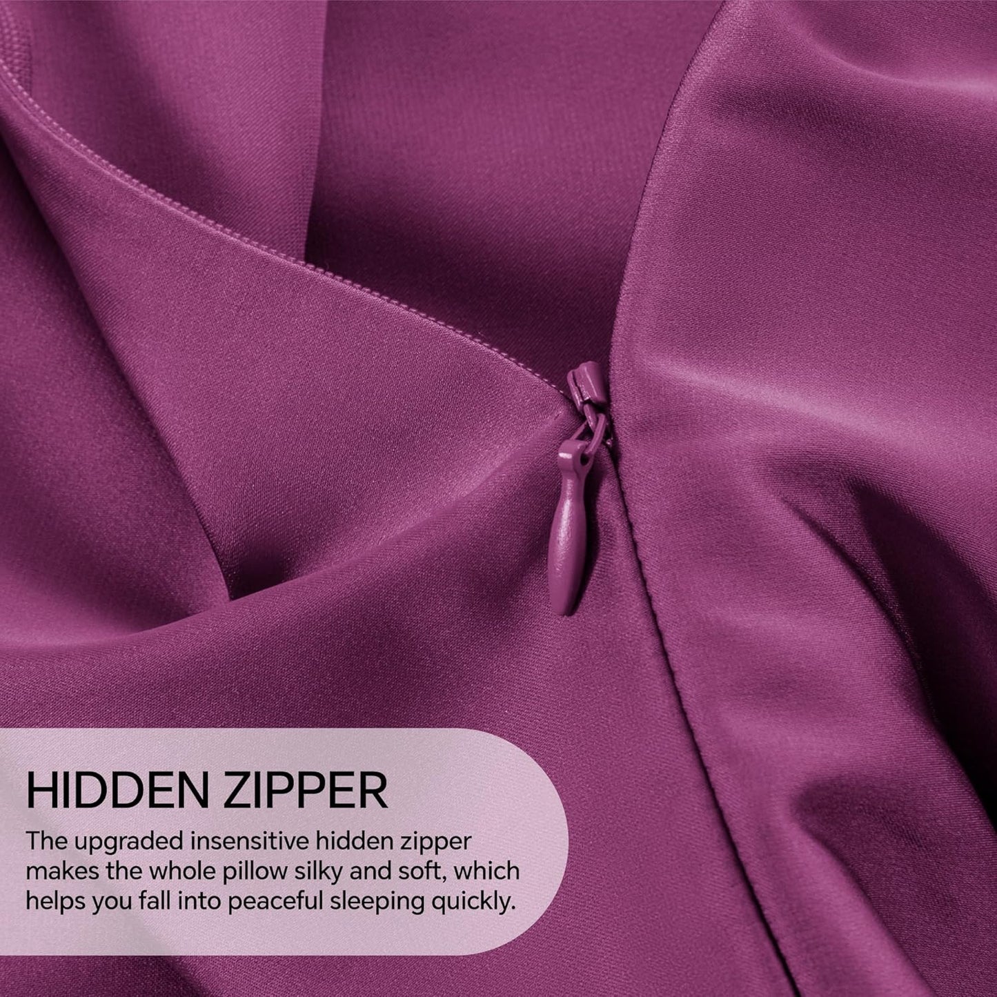 INFIIXSO Mulberry Silk Pillowcase for Hair and Skin, Silk Pillow Cases Standard Size with Hidden Zipper 20x26 Inches, Ultra Smooth and Soft Cooling Pillow Cases for Hot Sleepers(Purple, 1 Pack)