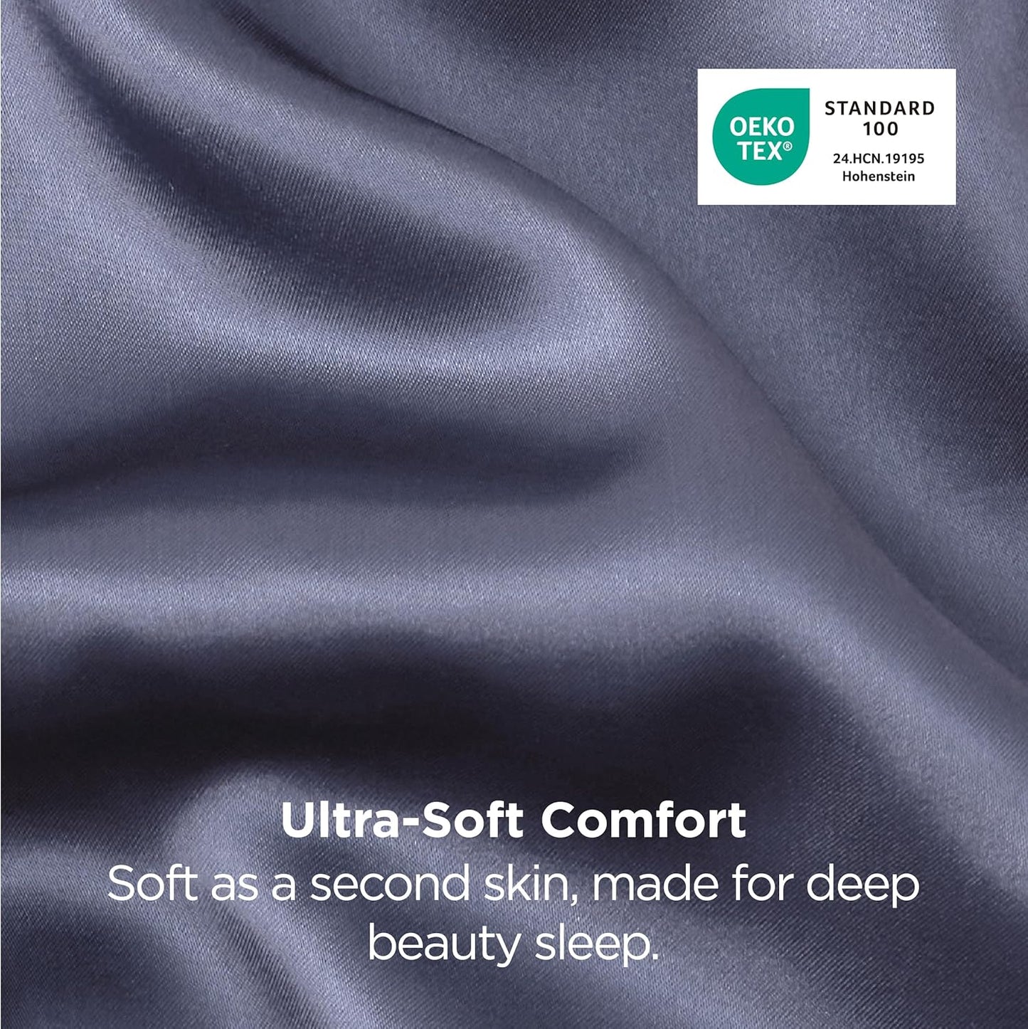 Bedsure Satin Pillowcases, Similar to Silk Pillow Cases Queen Size Set of 2, Pillow Case for Sleeping Women with Envelope Closure, Gifts for Women Men, Blue Granite, 20x30 Inches, 2pcs