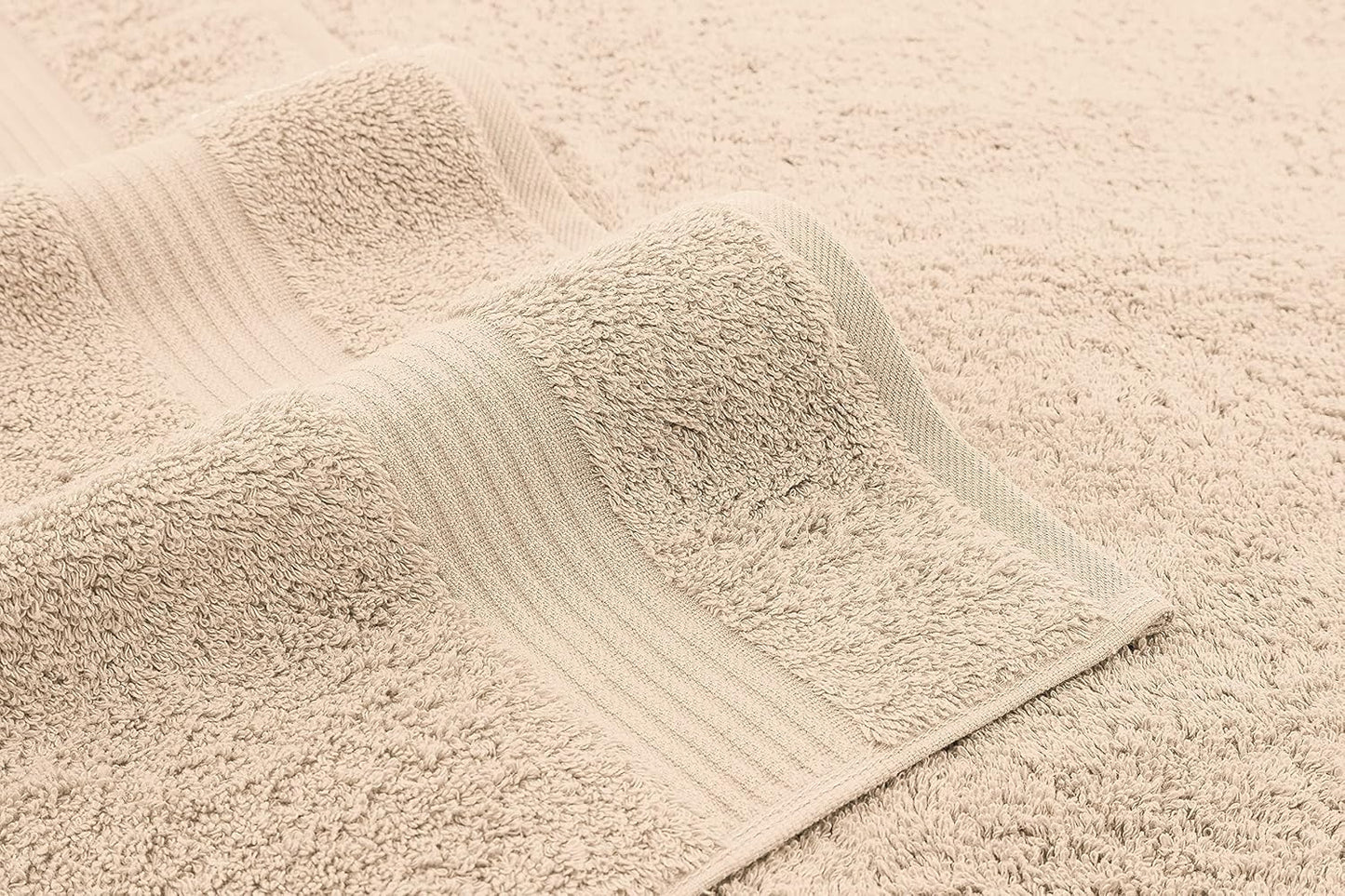 American Veteran Towel, 100% Cotton Turkish Bath Towels for Bathroom 4 Pack, 27x54 Extra Large Premium Soft Drying Bathroom Towels, Beige