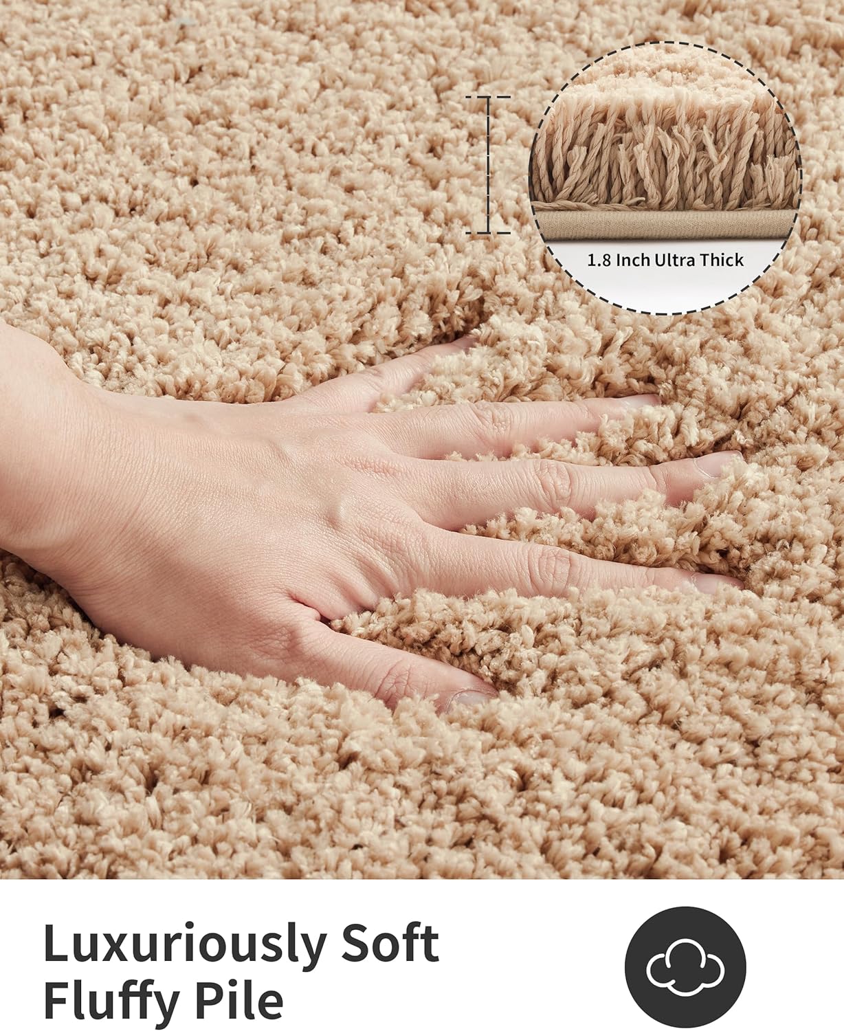 ILANGO Beige Bathroom Rugs 70" × 24" Non Slip & Super Absorbent Extra Thick Soft, Washable Bath Carpet Runner for Floor, Microfiber Plush Shaggy Bath Mats with Rubber for Bedroom Bathtub Shower Room