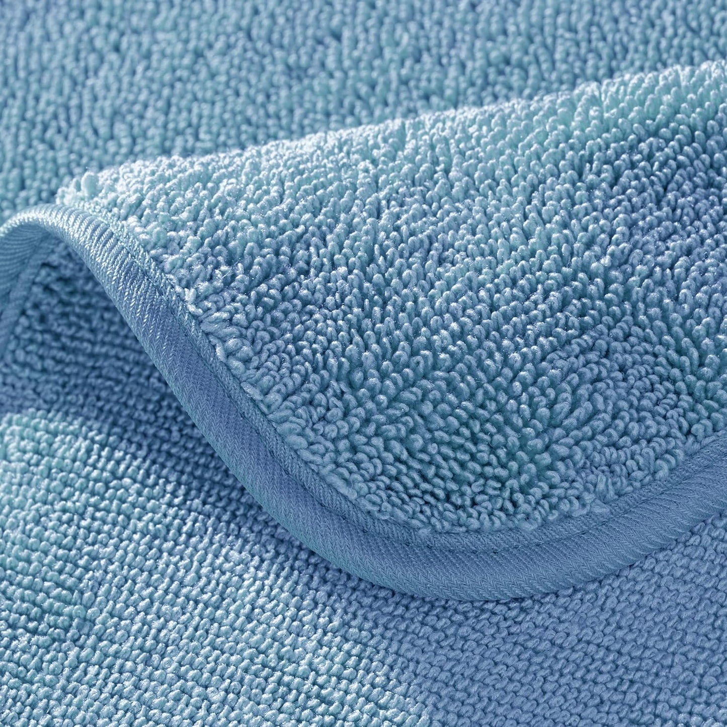 POLYTE Ring Spun Microfiber Oversize Quick Dry Lint Free Bath Towel, 60 x 30 in, Pack of 2 (Blue)