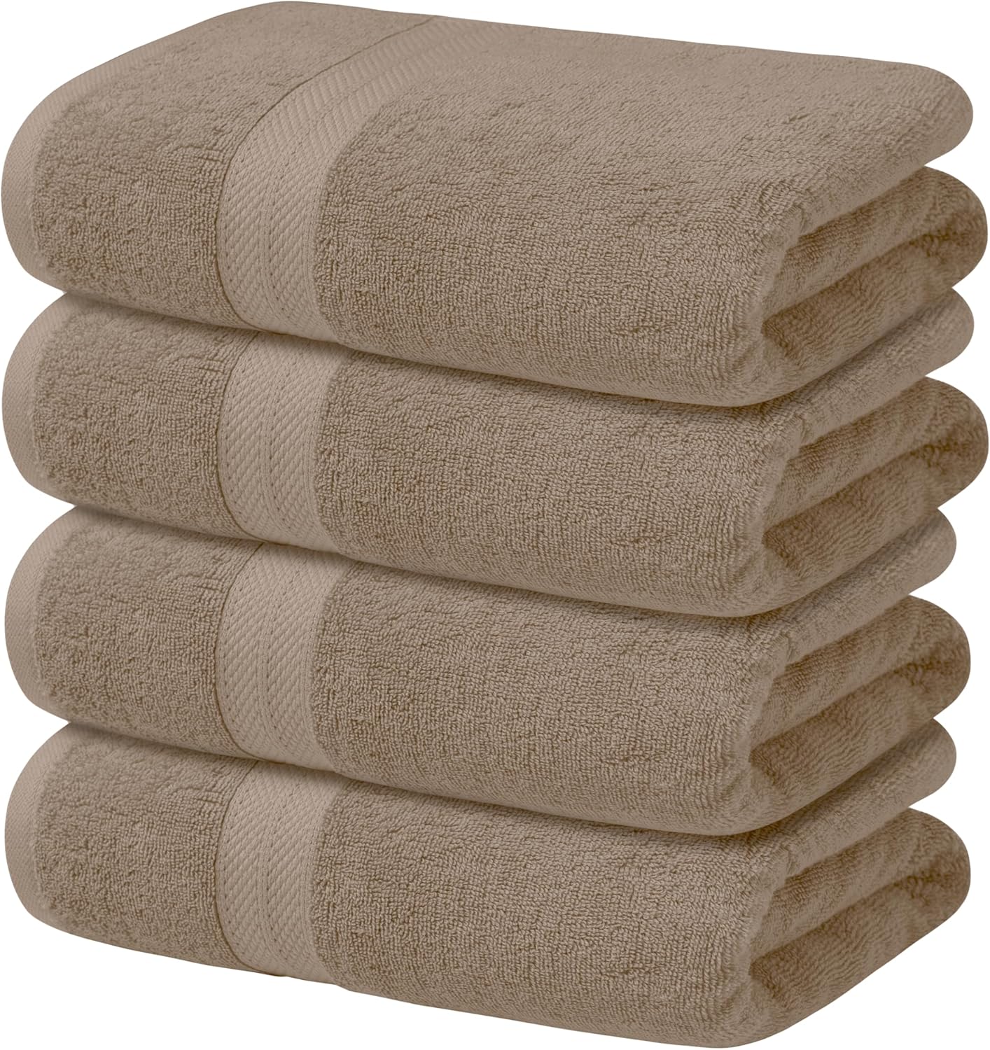 Avalon Towels Beige Bath Towels Set of 4 pcs (27x54 inches), 100% Cotton Towel Absorbent and Quick Dry Beige Towels for Bathroom, Super Soft and Perfect for Daily Use
