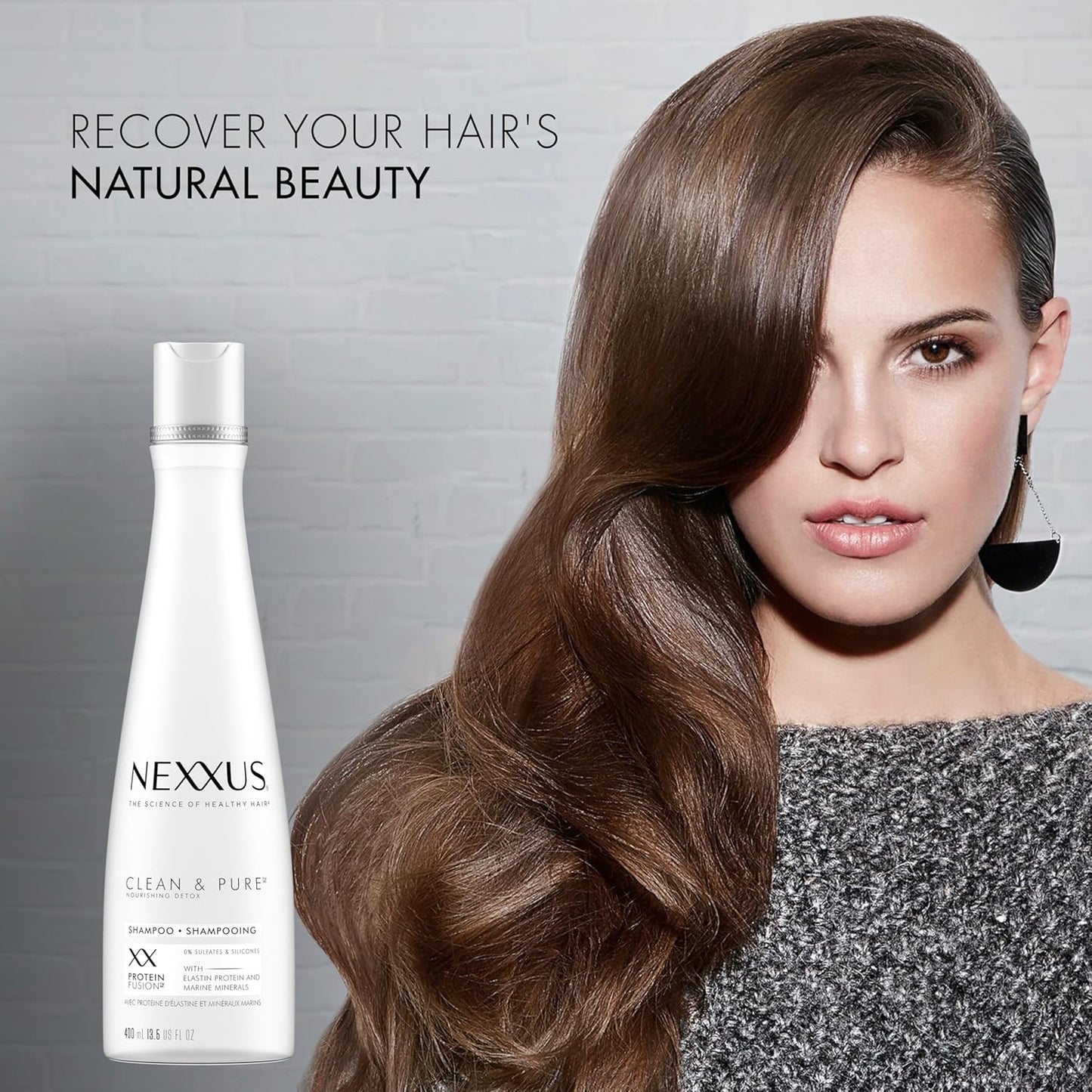 Nexxus Clean and Pure Clarifying Shampoo With ProteinFusion, For Nourished Hair Paraben-Free 13.5 oz