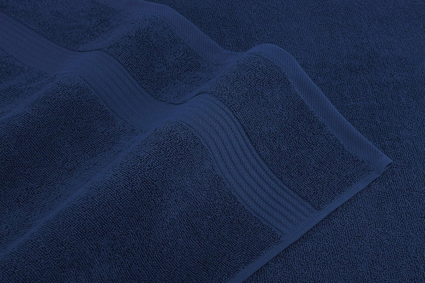 American Veteran Towel, 6 Piece Towel Set for Bathroom, 100% Cotton Turkish Bathroom Towels, 2 Bath Towels 2 Hand Towels 2 Washcloths, Navy Blue