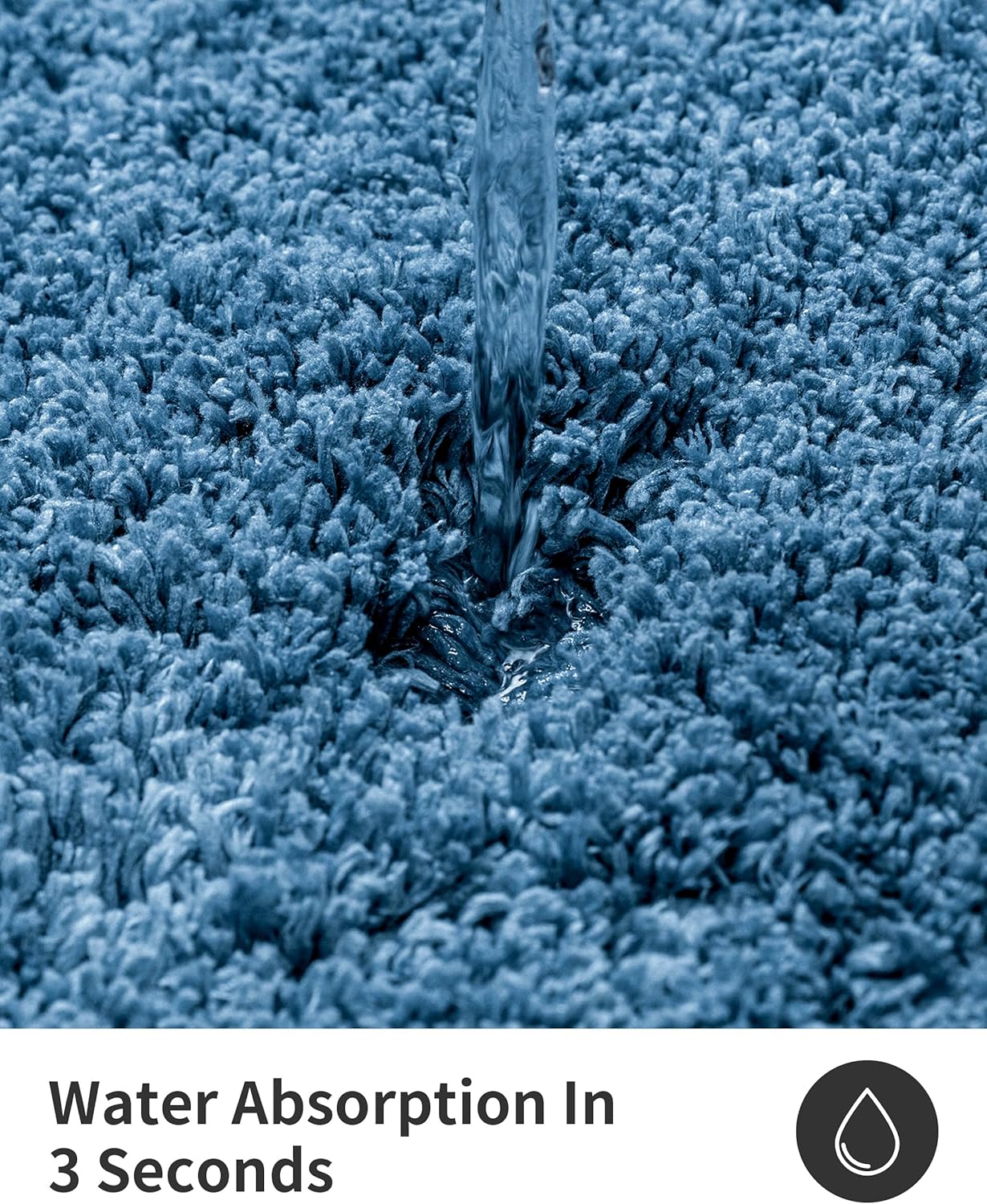 ILANGO Blue Bathroom Rugs 70" × 24" Non Slip & Super Absorbent Extra Thick Soft, Washable Bath Carpet Runner for Floor, Microfiber Plush Shaggy Bath Mats with Rubber for Bedroom Bathtub Shower Room