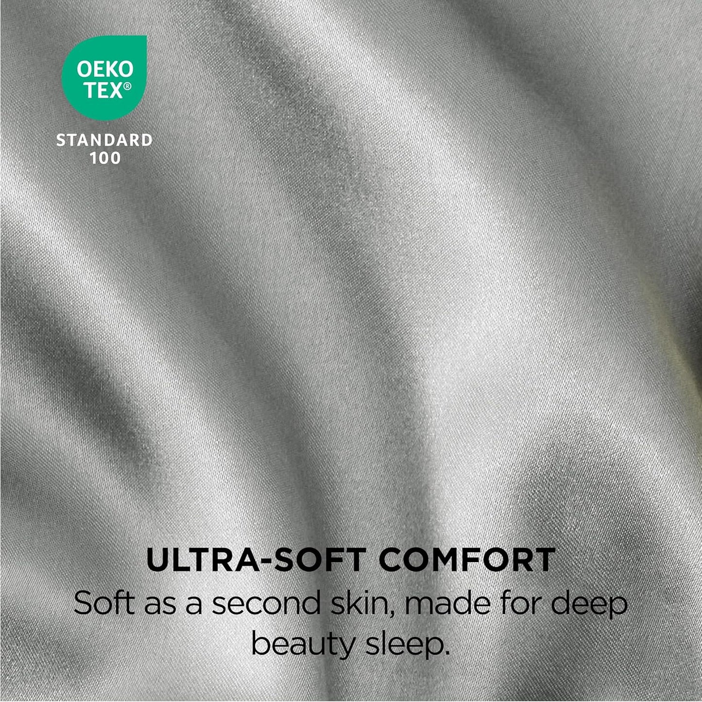 Bedsure Satin Pillowcase 2 Pack Similar to Silk Pillow Cases Standard Size, Pillow Case for Sleeping Women with Envelope Closure, Gifts for Women Men, Silver Grey, 20x26 Inches, 2pcs