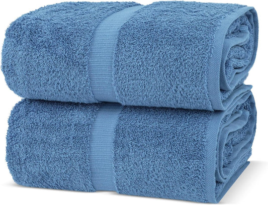 Chakir Turkish Linens, 100% Cotton Premium Quality Turkish Bath Sheets (35''x70'' Large Bath Sheet Towels - Wedgewood)
