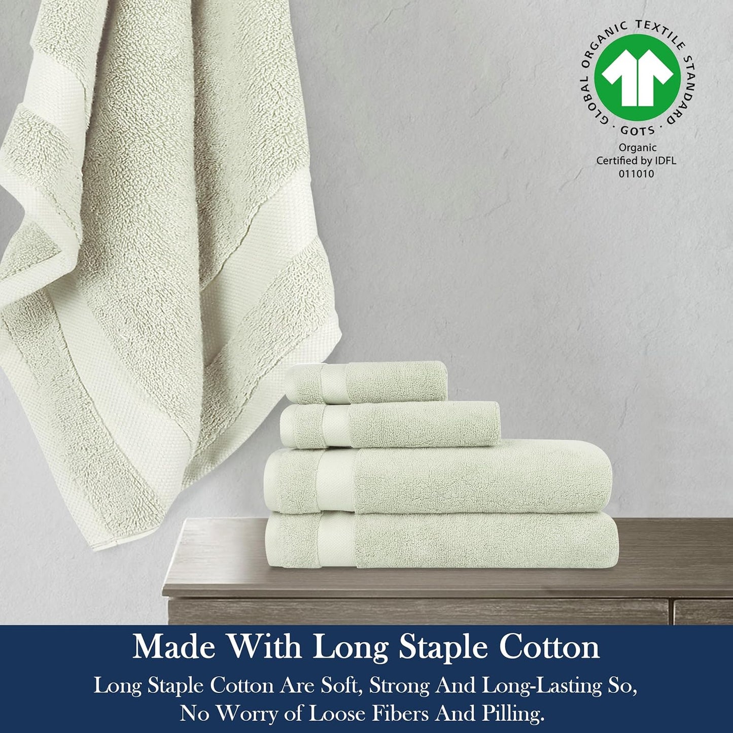 Delara Organic Cotton Luxuriously Plush Bath Towel 33 Piece Set|GOTS & Oeko-TEX Certified|Premium Hotel Quality Towels|Feather Touch Technology|650 GSM Long Staple|Soft, Quick Dry & Ultra-Absorbent