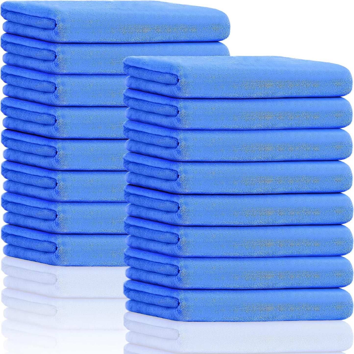 16 Pack Microfiber Bath Towels Bulk 27'' x 60'' Oversized Size Bath Towel Highly Absorbent Extra Large Soft Drying for Shower Beach Salon Winter Sport Spa Gym (Simple,Royal Blue)