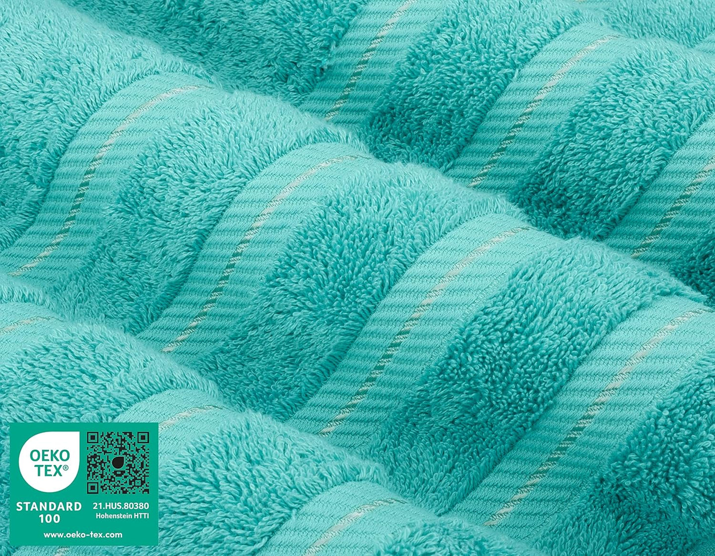 American Soft Linen Luxury 4 Piece Bath Towel Set, 600 GSM 100% Cotton Turkish Bath Towels for Bathroom, 27x54 in Large Bathroom Shower Towels, Turquoise Blue