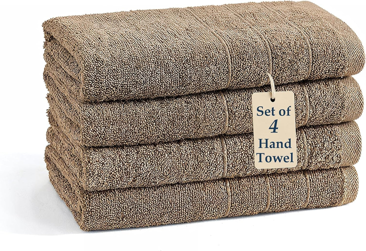 Casa Platino 4 Pack 100% Cotton Hand Towels (16"x28") - Ring Spun - Quick Dry, Soft & Absorbent Hand Towels Set of 4 - Hotel, Spa, Beauty, Gym, Bathroom - Remains Soft After Multiple Washes - Taupe
