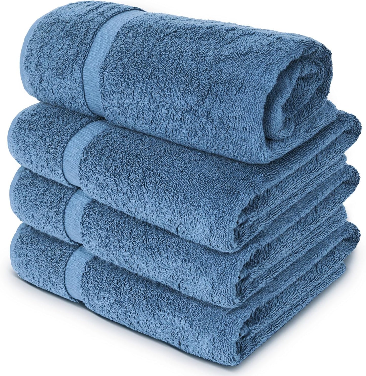 Chakir Turkish Linens | Hotel & Spa Quality 100% Cotton Luxury Turkish Towels | Soft & Absorbent (30x60 Inches Extra Large Bath Towels, Set of 4 - Wedgewood)