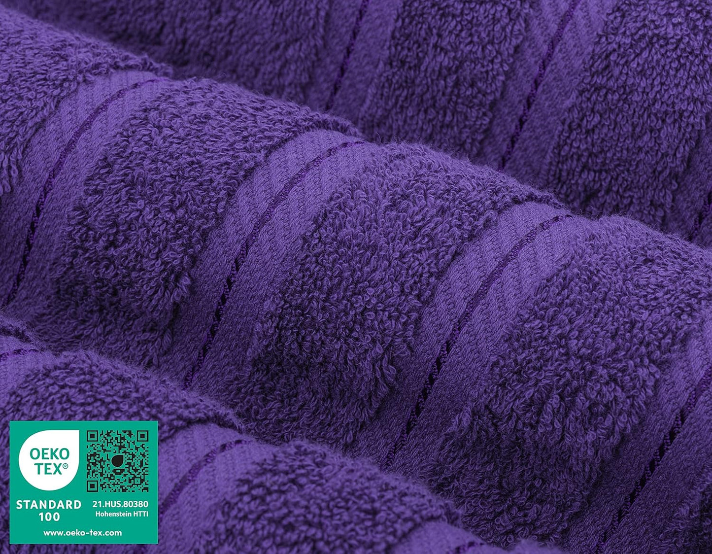 American Soft Linen Luxury 6 Piece Towel Set, 2 Bath Towels 2 Hand Towel 2 Washcloths, 600 GSM 100% Cotton Turkish Towels for Bathroom, Purple Towel Sets