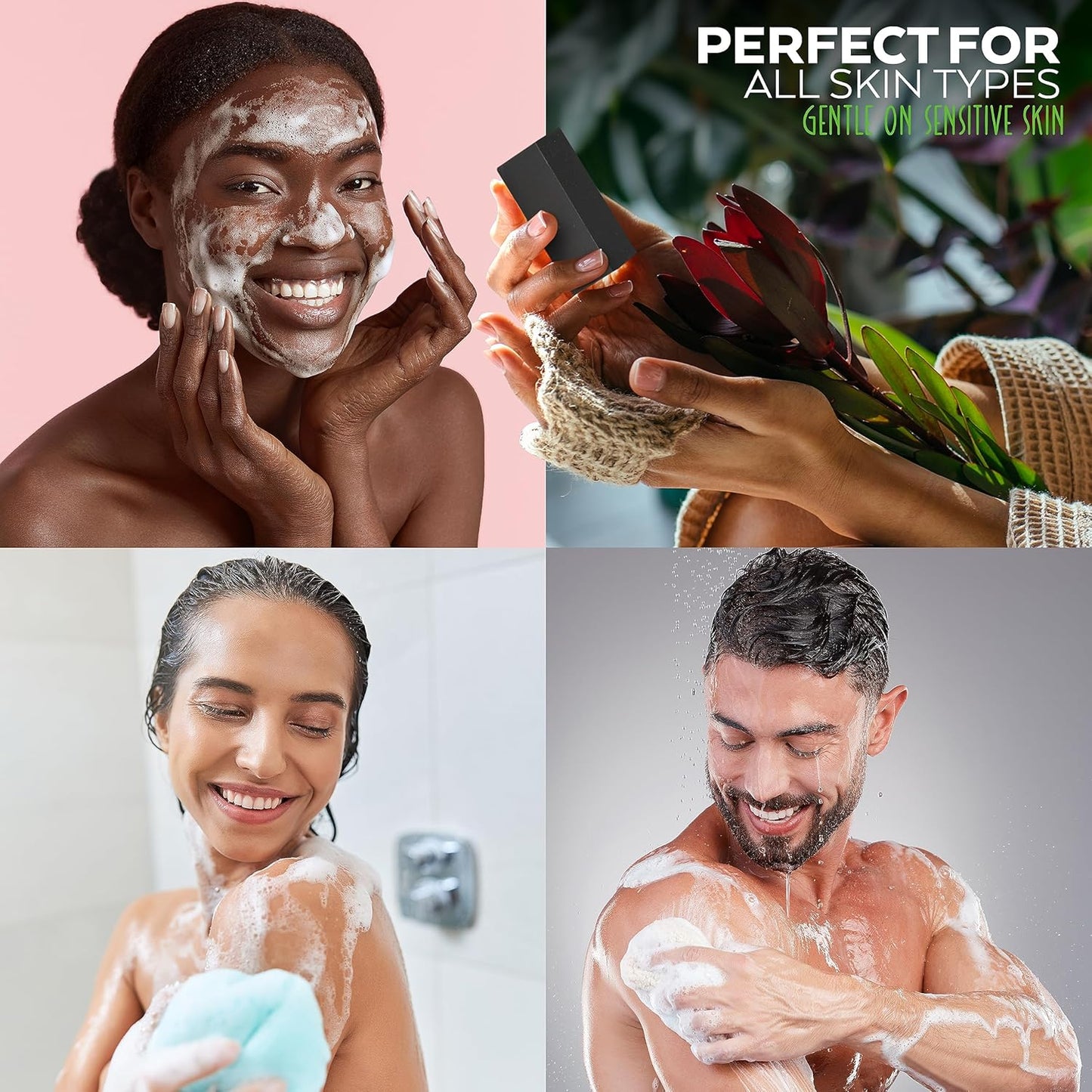 Aspen Kay Naturals Dead Sea Mud and Charcoal Soap Bar. With Organic Shea Butter & Pure Essential Oils. Charcoal Face Wash for Men, Women & Teens. (3 pack)