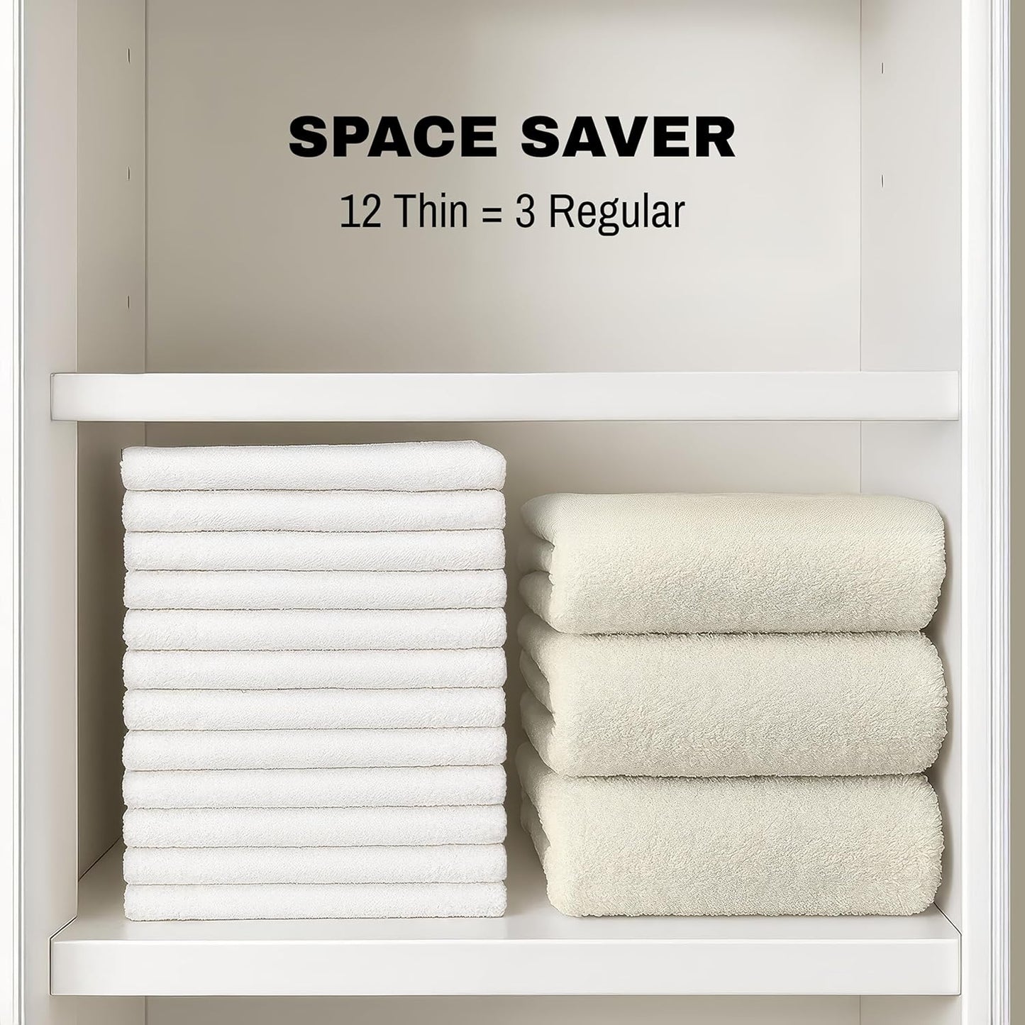 JMR Bulk-Friendly Essentials - Practical Cotton Towels - Economical 22" by 44" Multi-Purpose Towel - Absorbent, Quick-Drying, Soft, Lightweight - Ideal for Pool, Gym, Spa (White) - 36 Pack