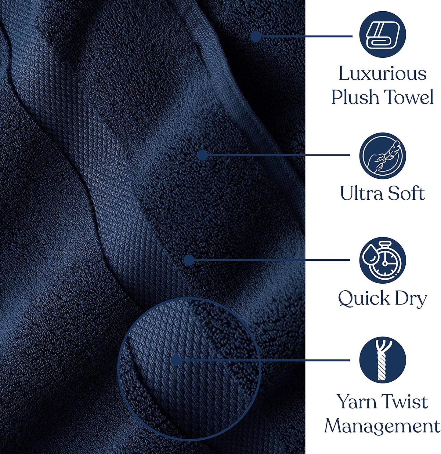 Delara Organic Cotton Luxuriously Plush Washcloths Pack of 6 | GOTS & Oeko-TEX Certified | Premium Quality Face Towels | Feather Touch Technology|650 GSM Long Staple|Soft, Quick Dry & Ultra-Absorbent