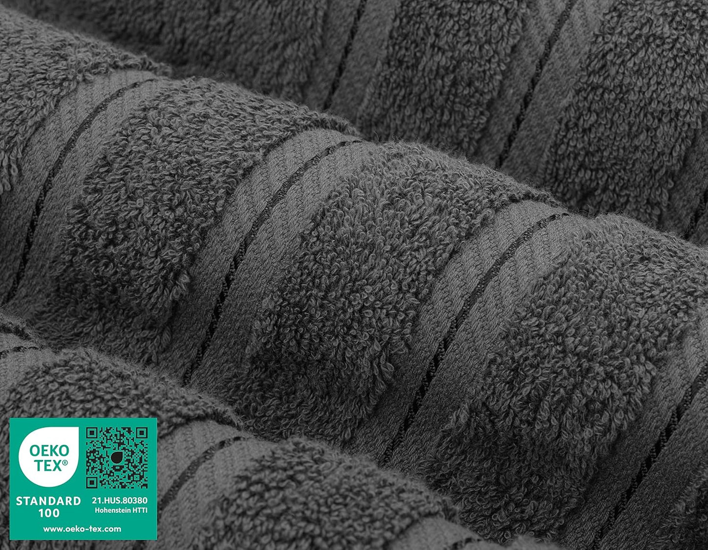 American Soft Linen Luxury 4 Piece Bath Towel Set, 600 GSM 100% Cotton Turkish Bath Towels for Bathroom, 27x54 in Large Bathroom Shower Towels, Dark Gray