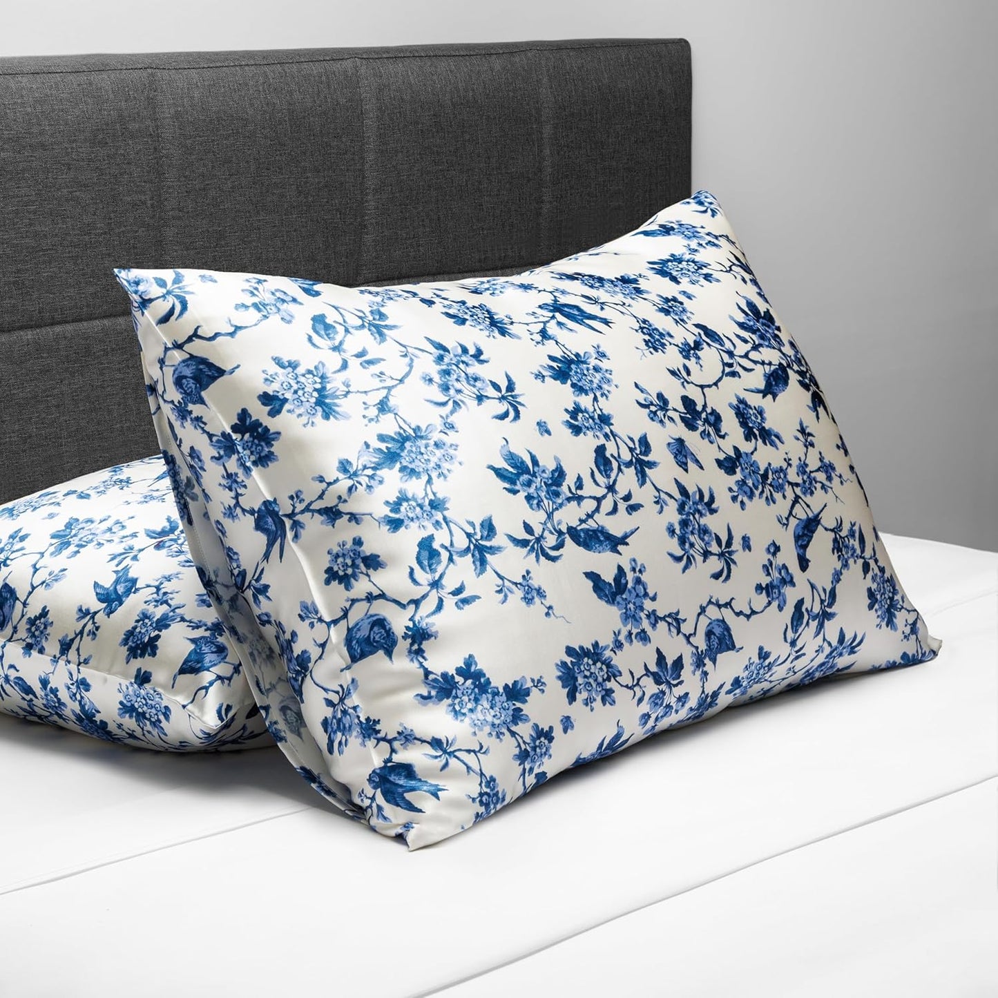 Fishers Finery 25mm 100% Pure Mulberry Silk Pillowcase 2 Pack (Tea Cup Print, King)