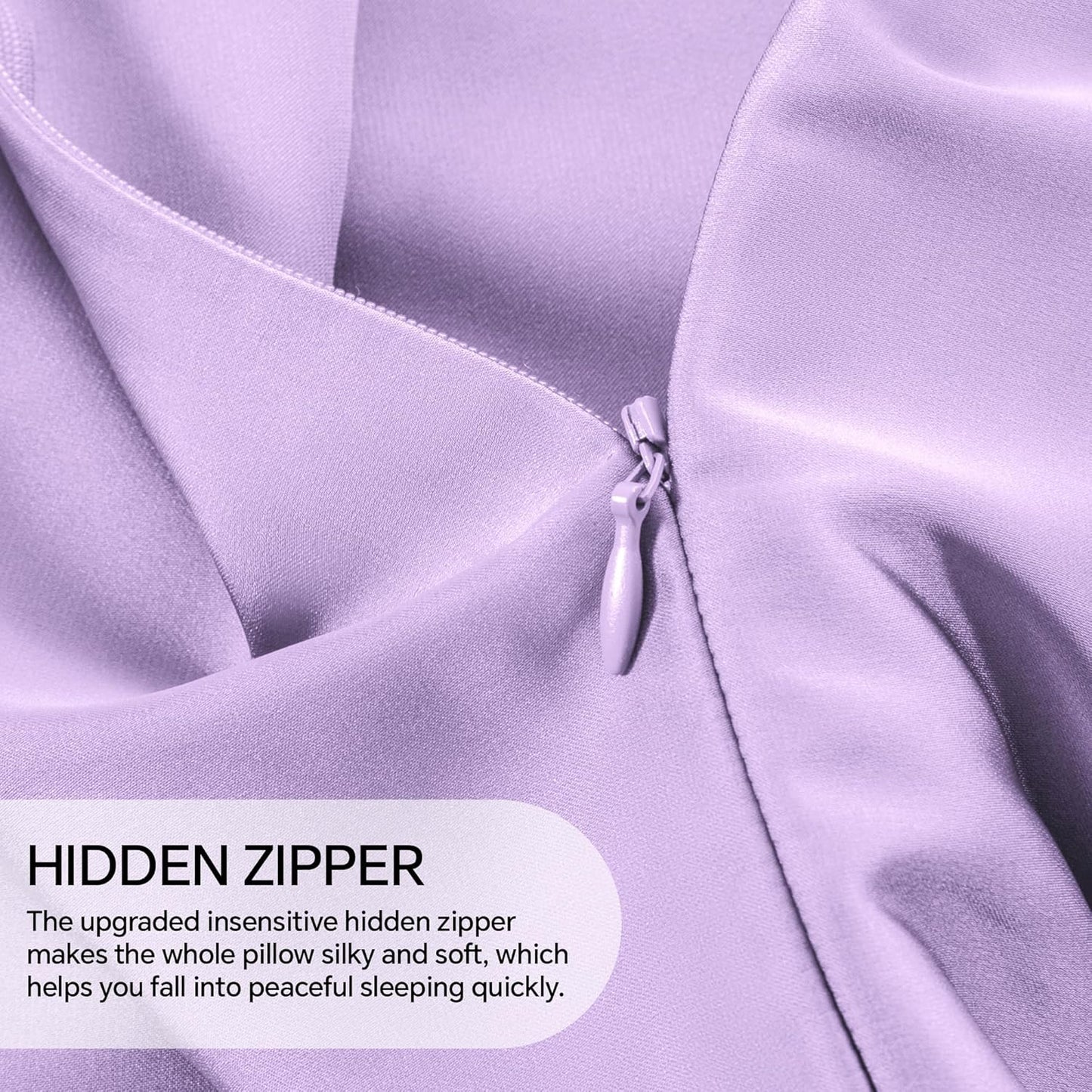 INFIIXSO Mulberry Silk Pillowcase for Hair and Skin, Silk Pillow Cases King Size with Hidden Zipper 20x40 Inches, Extraordinary Smooth and Soft Cooling Pillow Cases for Hot Sleepers(Lavender, 1 Pack)