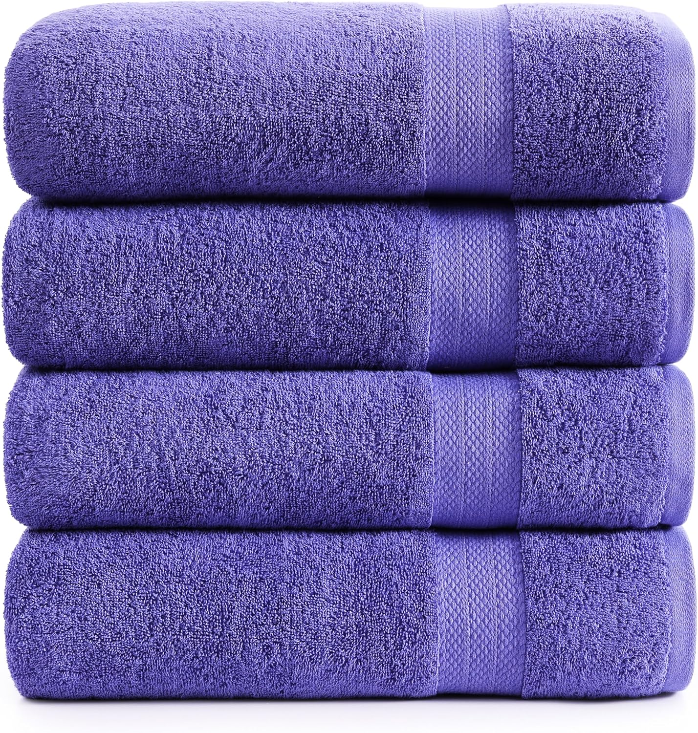LANE LINEN 100% Cotton Bath Towels Set of 4 (28"x54") - Ring Spun Mercerized Cotton Bathroom Towel Set - Quick Dry, Soft & Absorbent Large Bath Towels - Holds Well After Multiple Washes - Blue Irish