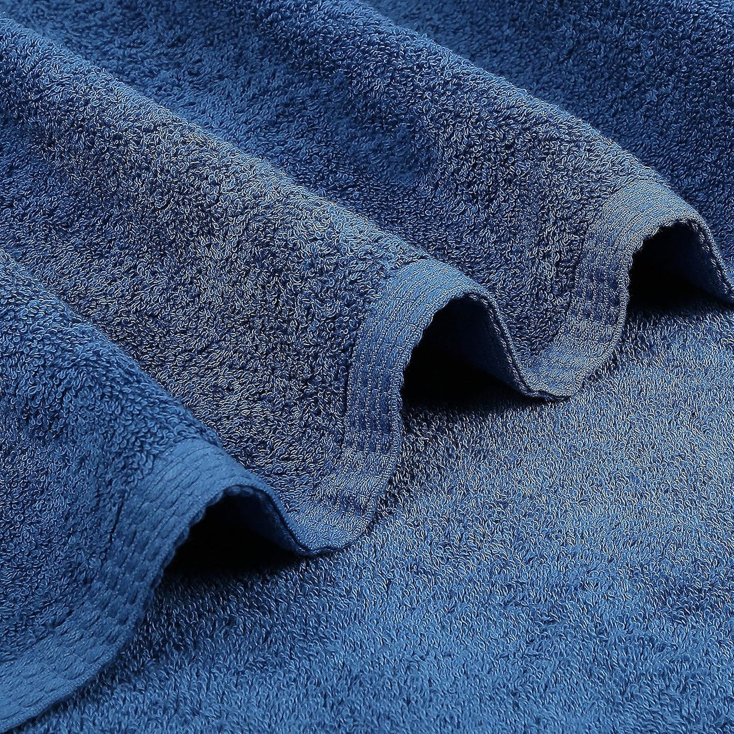 LANE LINEN Washcloths Pack of 24 - Spa & Salon Quality - 100% Ring Spun Cotton Face Cloths - Soft & Ultra Absorbent Wash Cloth Set for Body, Beauty, Home, Gym - Fingertip Towels - 13"x13", Navy Blue