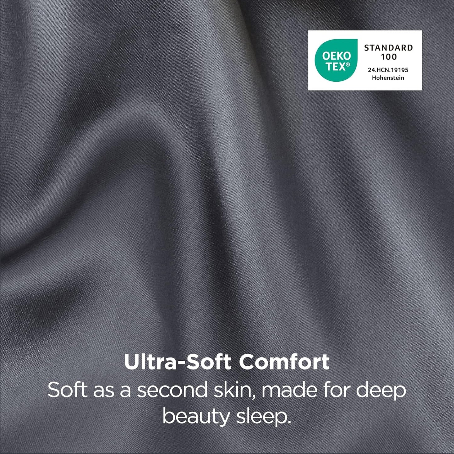 Bedsure King Size Satin Pillowcase Set of 2 - Space Grey Silky Pillow Cases for Hair and Skin with Envelope Closure, Similar to Silk Pillow Cases, Gifts for Women Men, 20x36 Inches, 2pcs