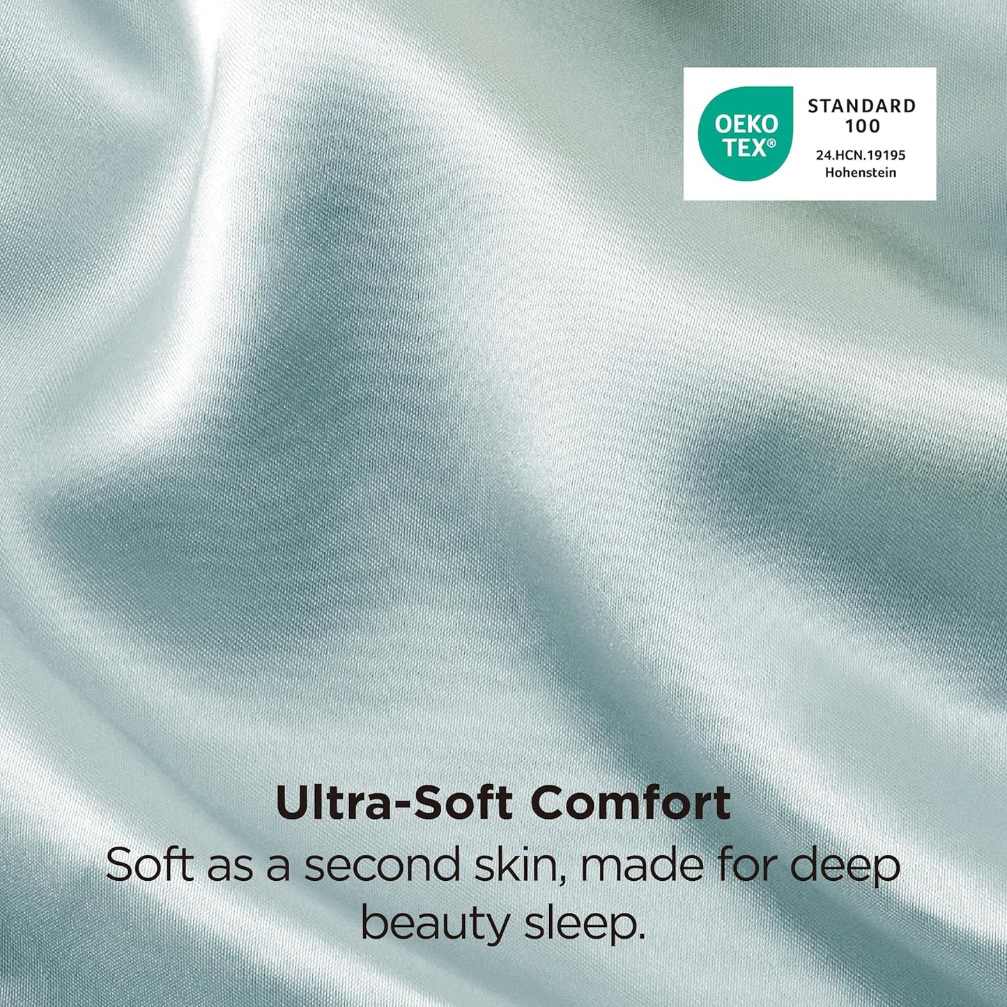 Bedsure Satin Pillowcase 2 Pack Similar to Silk Pillow Cases Standard Size, Pillow Case for Sleeping Women with Envelope Closure, Gifts for Women Men, Ether, 20x26 Inches, 2pcs