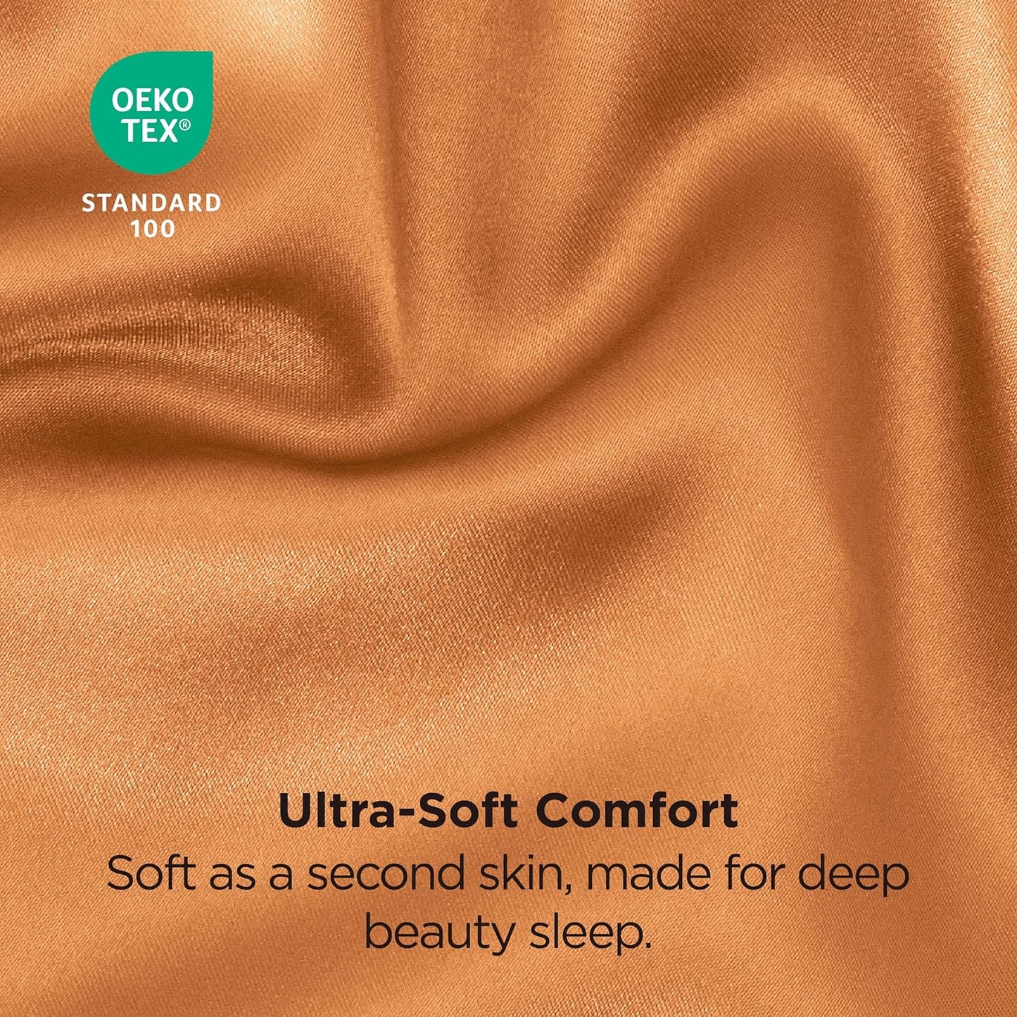 Bedsure Satin Pillowcase 2 Pack Similar to Silk Pillow Cases Standard Size, Pillow Case for Sleeping Women with Envelope Closure, Gifts for Women Men, Burnt Orange, 20x26 Inches, 2pcs