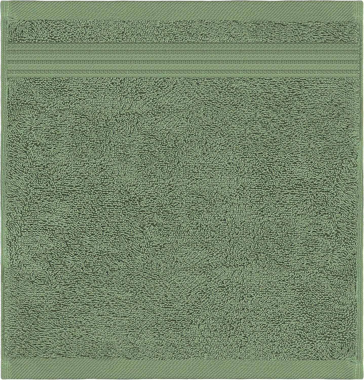 American Veteran Towel, 100% Cotton Turkish Washcloths for Bathroom Essentials 4 Pack, Soft Absorbent Wash Cloths Quick Drying Small Towels Washrags, Sage Green