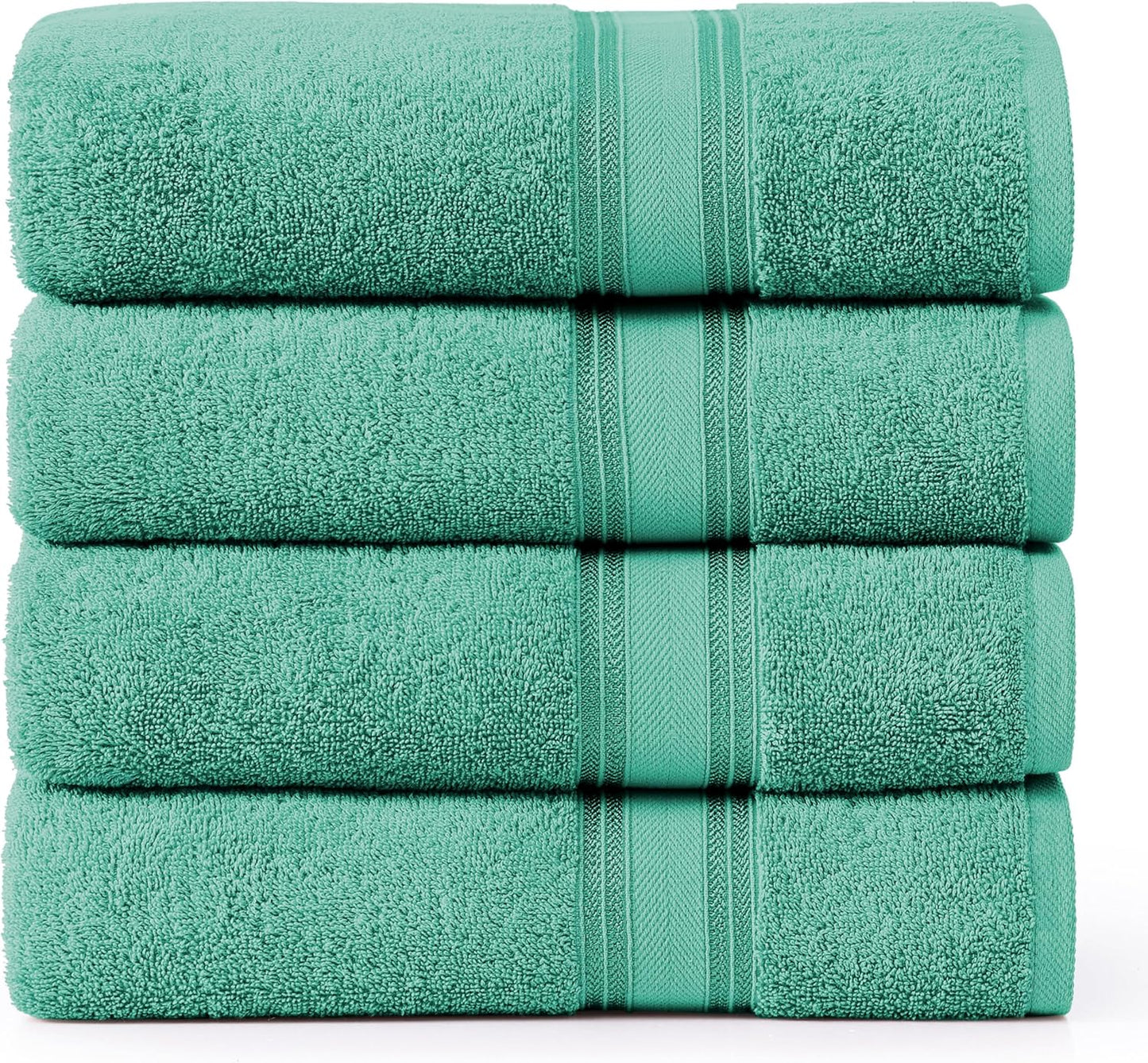 LANE LINEN 100% Cotton Bath Towels 4 Pack (30"x60") - Zero Twist, Mercerized Cotton Large Towel Set for Bathroom - Quick Dry, Soft & Absorbent Bath Towel Sets - Oeko Tex Certified, Pre Shrunk- Teal