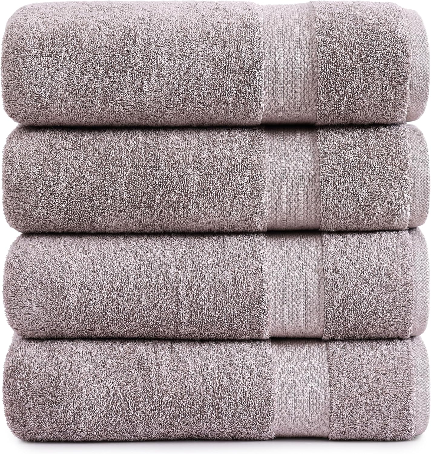 LANE LINEN 100% Cotton Bath Sheets Set of 4 (35"x66") - Ring Spun Cotton Extra Large Bath Towels Sets - Quick Dry, Soft & Absorbent Oversized Grey Towels Set - Pre Shrunk, Fade Resistant - Platinum